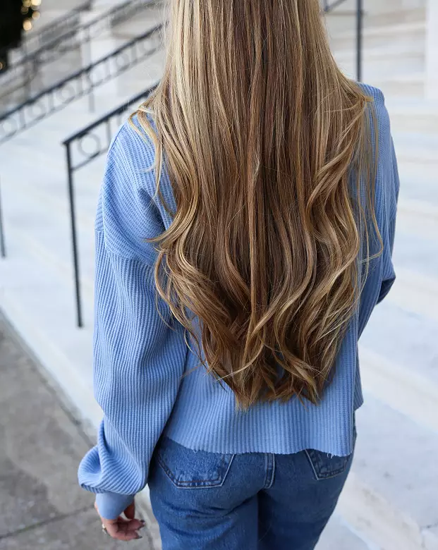 Nash Women's Nashville Blue Cropped Long Sleeve T-Shirt