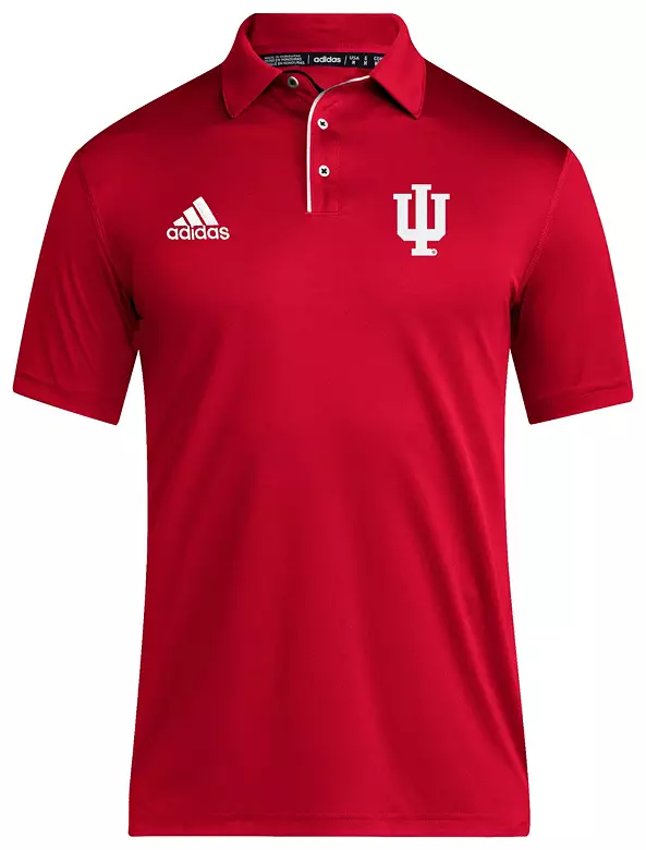 adidas Men's Indiana Hoosiers Crimson Coaches Polo
