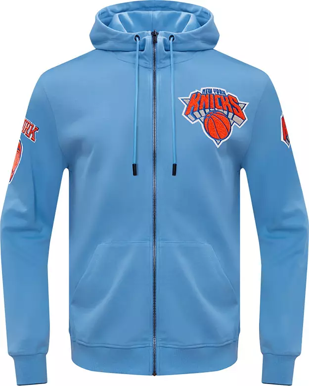 Pro Standard Men's New York Knicks Blue Chenille Full Zip Hoodie