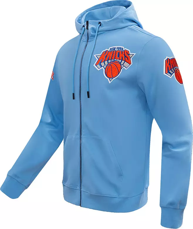 Pro Standard Men's New York Knicks Blue Chenille Full Zip Hoodie