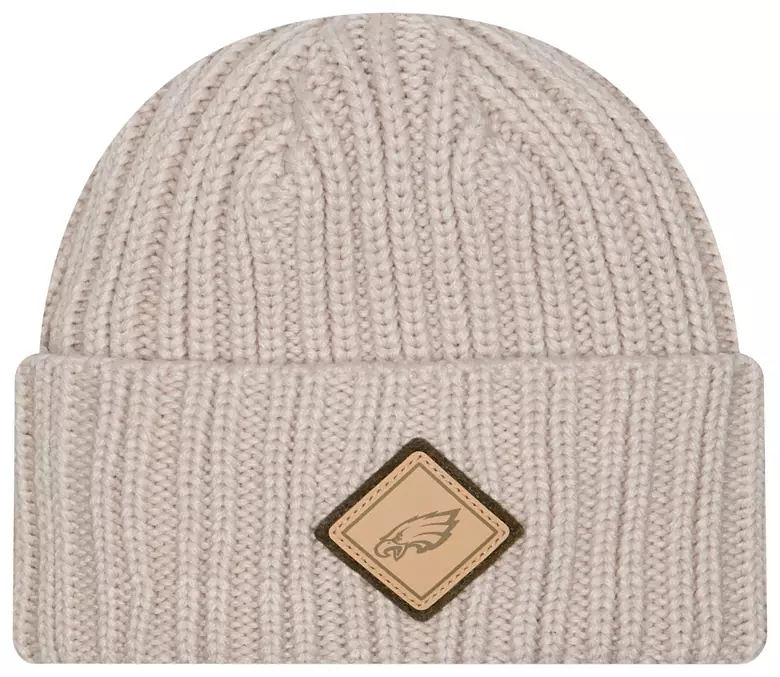 New Era Adult Philadelphia Eagles Tan Applique Cuffed Knit Hat