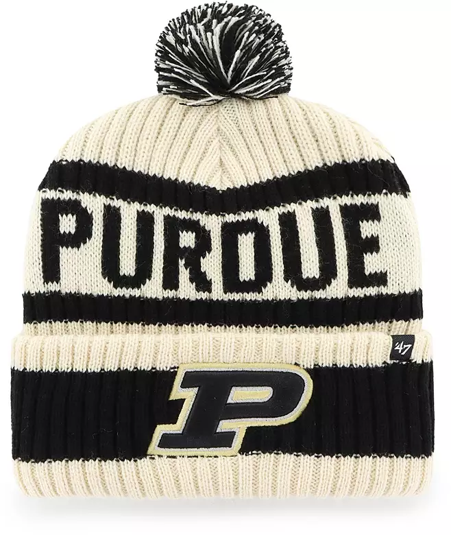 '47 Adult Purdue Boilermakers Natural Bering Knit Beanie