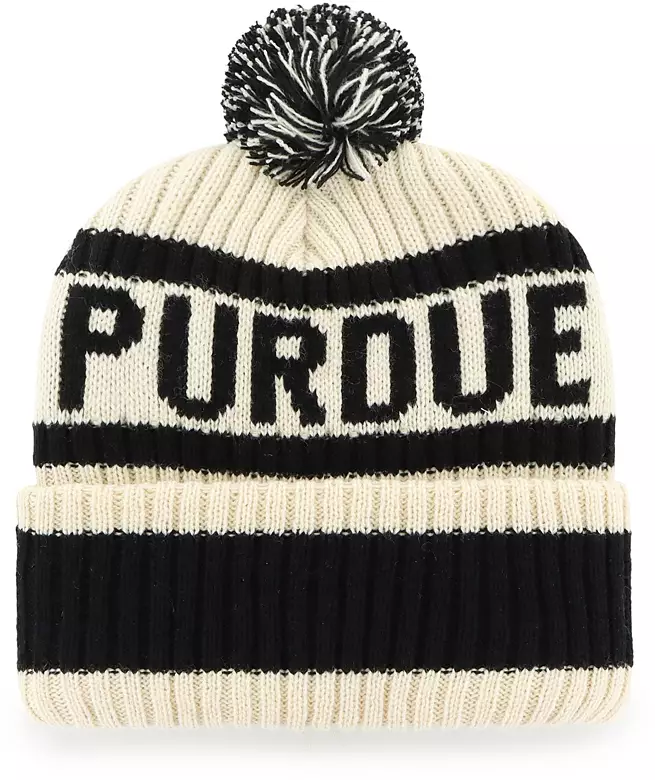 '47 Adult Purdue Boilermakers Natural Bering Knit Beanie