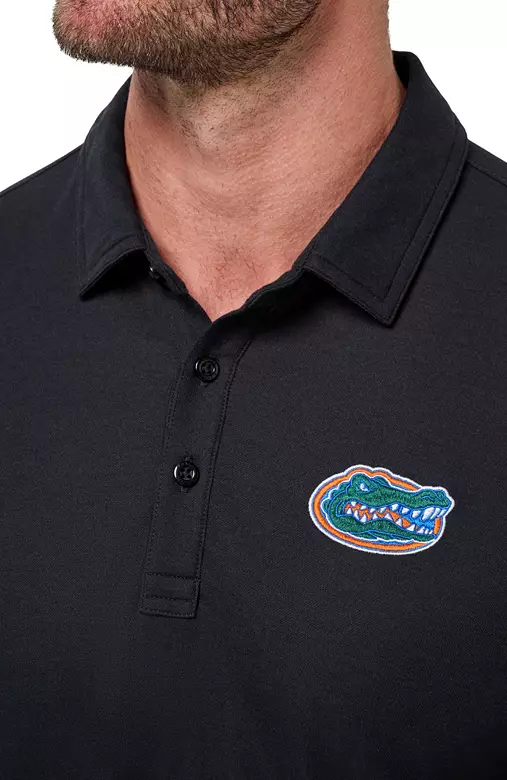 TravisMathew Men's Florida Gators Black School Pride Polo 3 TravisMathew Men's Florida Gators Black School Pride Polo