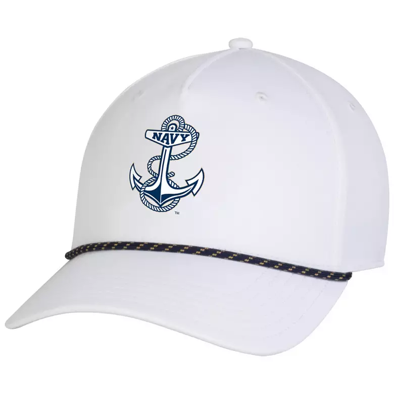 Under Armour Adult Navy Midshipmen White Drive 5 Panel Rope Adjustable Hat