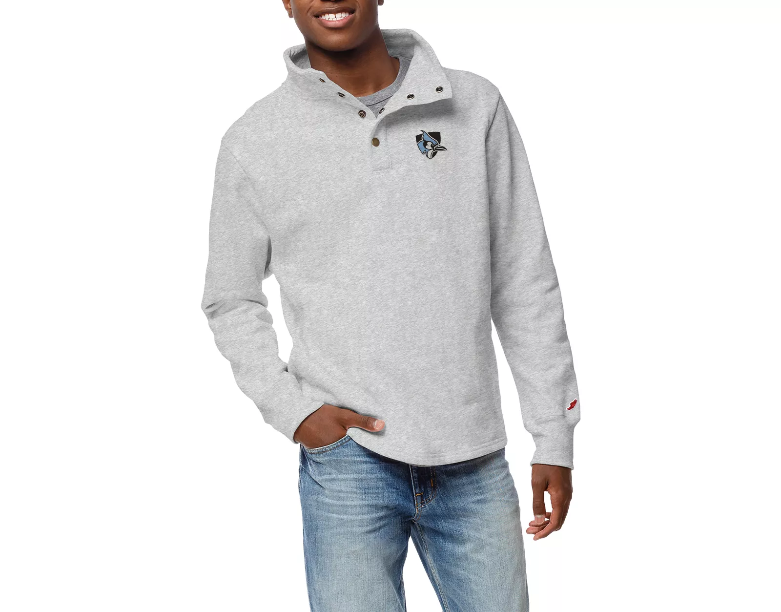 League-Legacy Men's Johns Hopkins Blue Jays Ash Snap Up Jacket