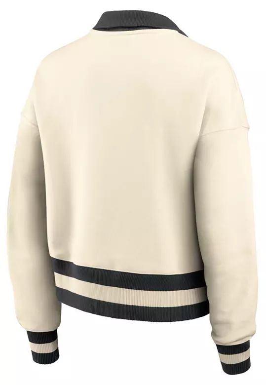 Nike Women's Oregon Ducks Natural Black Legacy Quarter-Zip Cropped Jacket