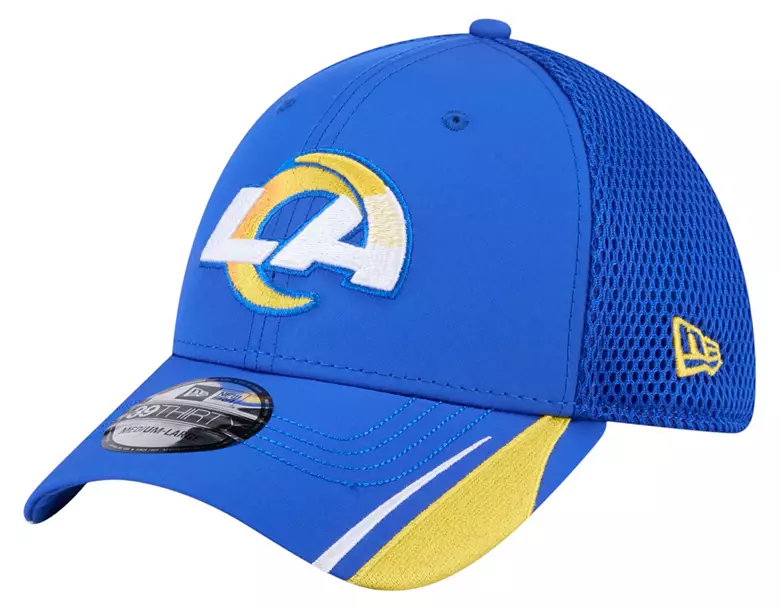 New Era Adult Los Angeles Rams Blue Linear 39Thirty Adjustable Hat