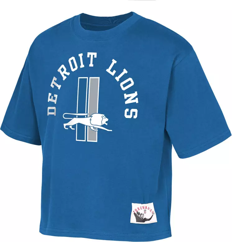 Mitchell & Ness Girls' Detroit Lions White Cropped Mesh Top