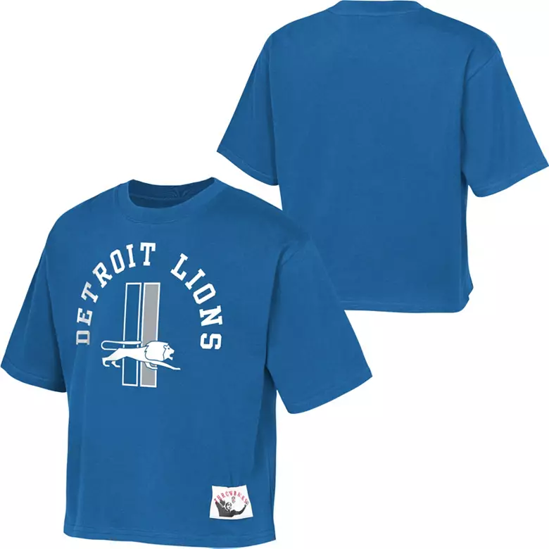 Mitchell & Ness Girls' Detroit Lions White Cropped Mesh Top 3 Mitchell & Ness Girls' Detroit Lions White Cropped Mesh Top
