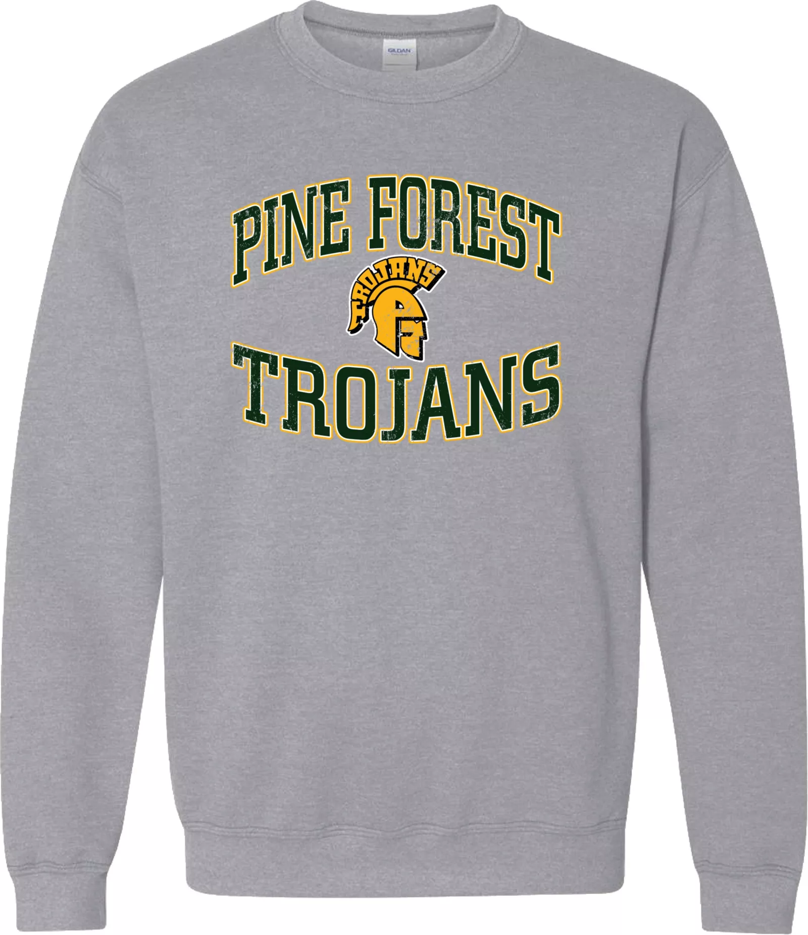 Pel Athletic Adult Pine Forest High School Grey Crewneck Sweatshirt
