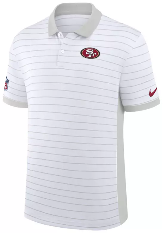 Nike Men's San Francisco 49ers White Dri-FIT Victory Striped Polo
