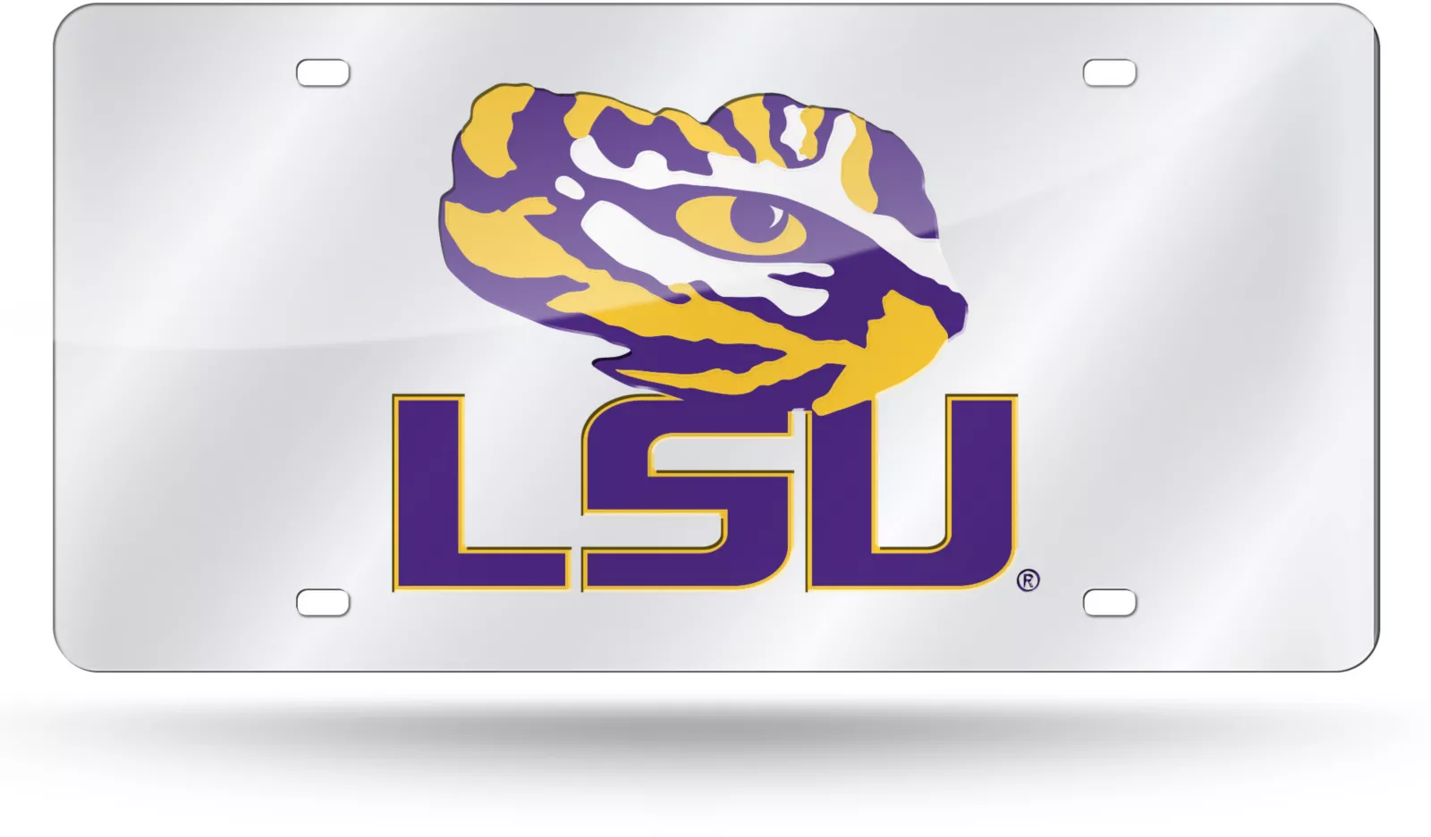 Rico LSU Tigers Silver Laser Tag License Plate