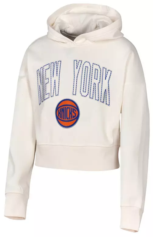 NBA Girls' New York Knicks Natural Graphic Franchise Cropped Hoodie