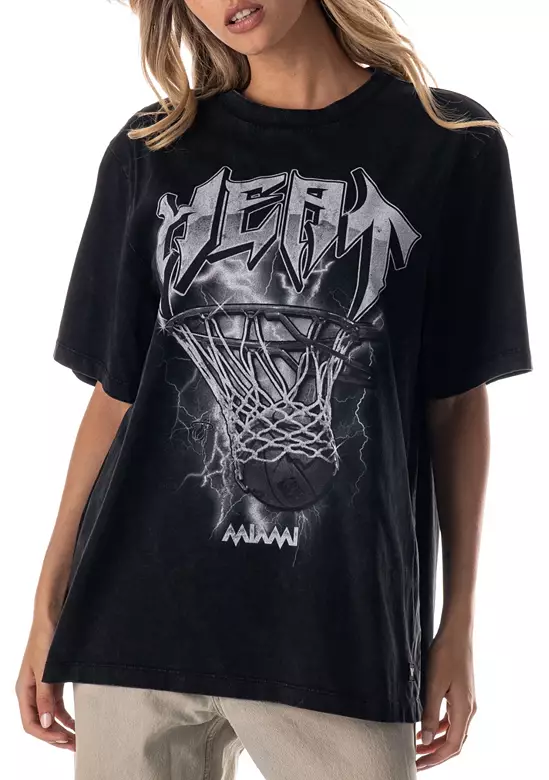 The Wild Collective Adult Miami Heat Black Band Tonal T-Shirt