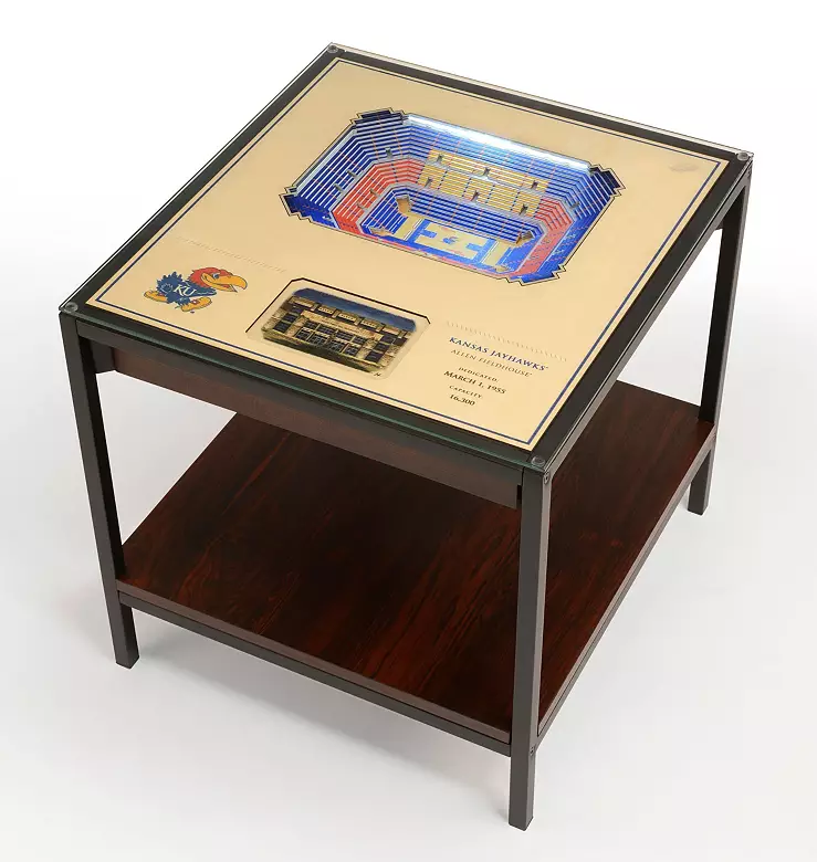 YouTheFan Kansas Jayhawks 25-Layer StadiumViews Lighted End Table