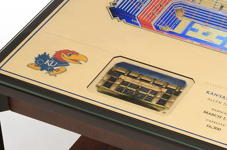 YouTheFan Kansas Jayhawks 25-Layer StadiumViews Lighted End Table