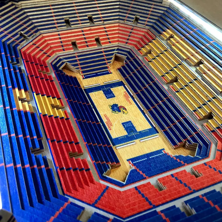 YouTheFan Kansas Jayhawks 25-Layer StadiumViews Lighted End Table 3 YouTheFan Kansas Jayhawks 25-Layer StadiumViews Lighted End Table