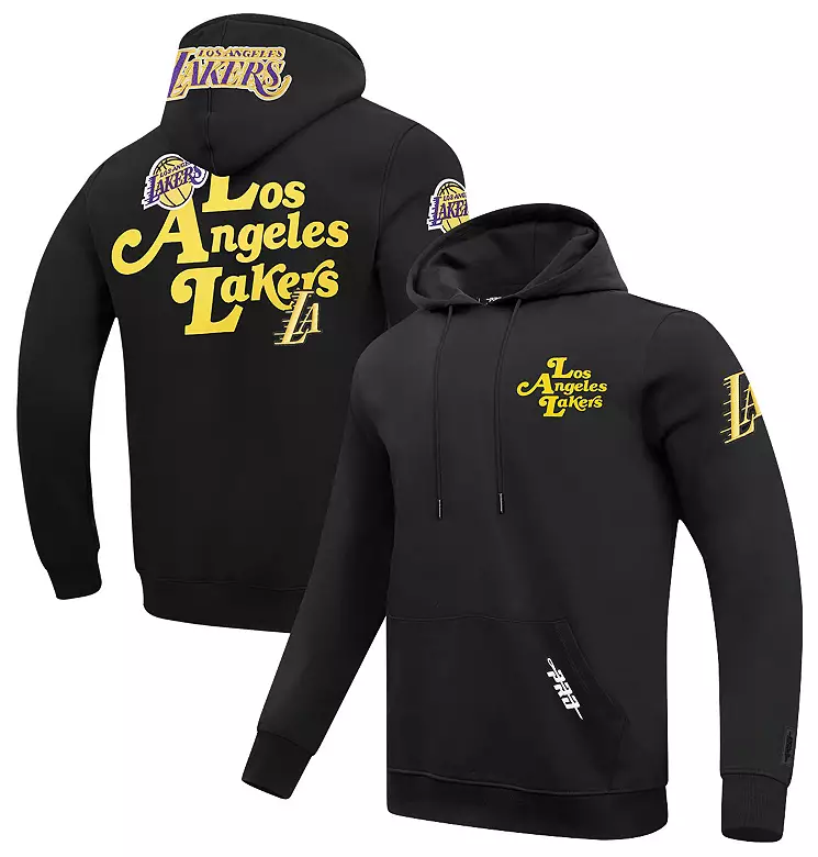 Pro Standard Men's Los Angeles Lakers Black Souvenir Fleece Pullover Hoodie