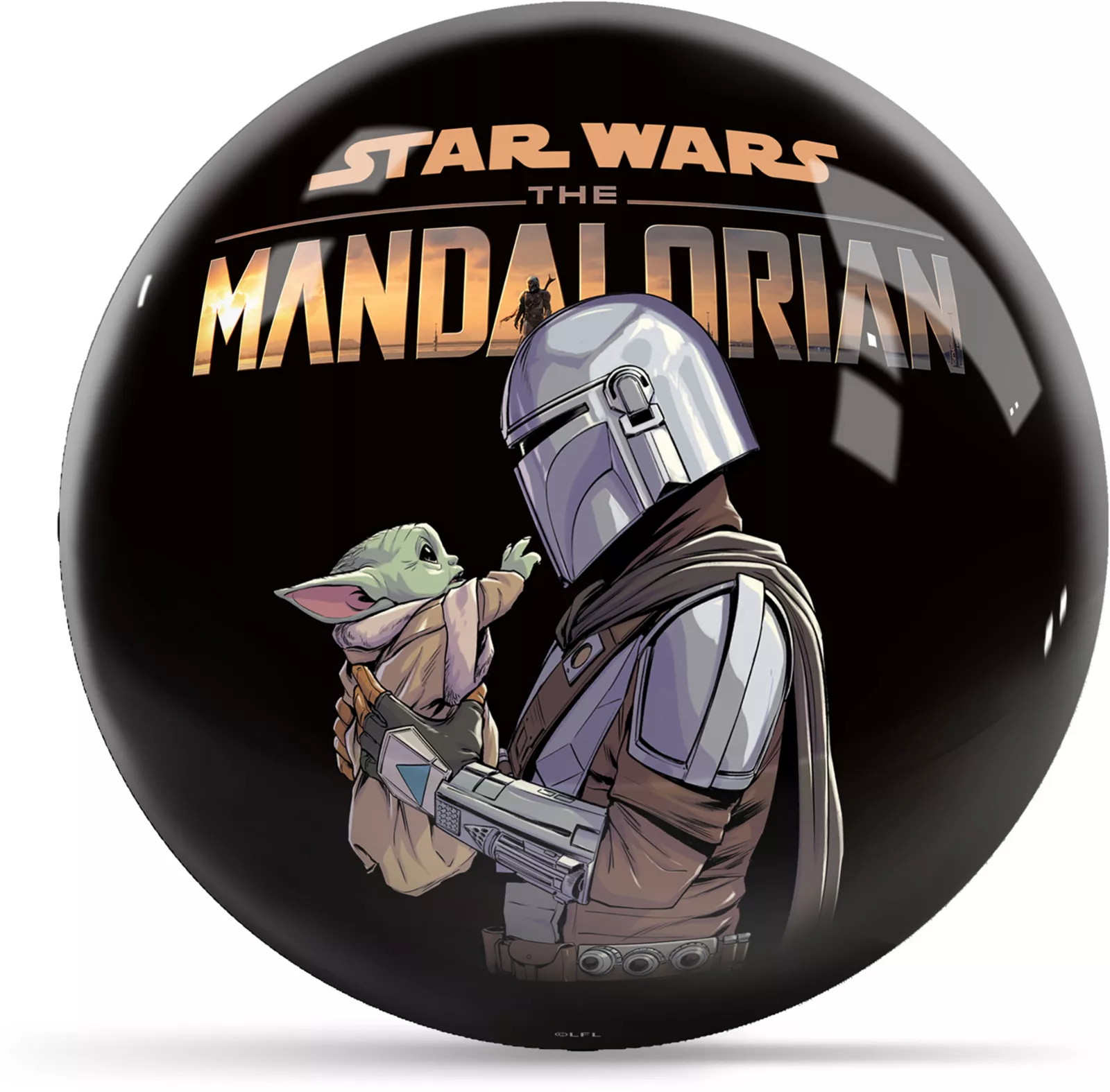Strikeforce Star Wars Mandalorian Grogu and Mando Undrilled Bowling Ball