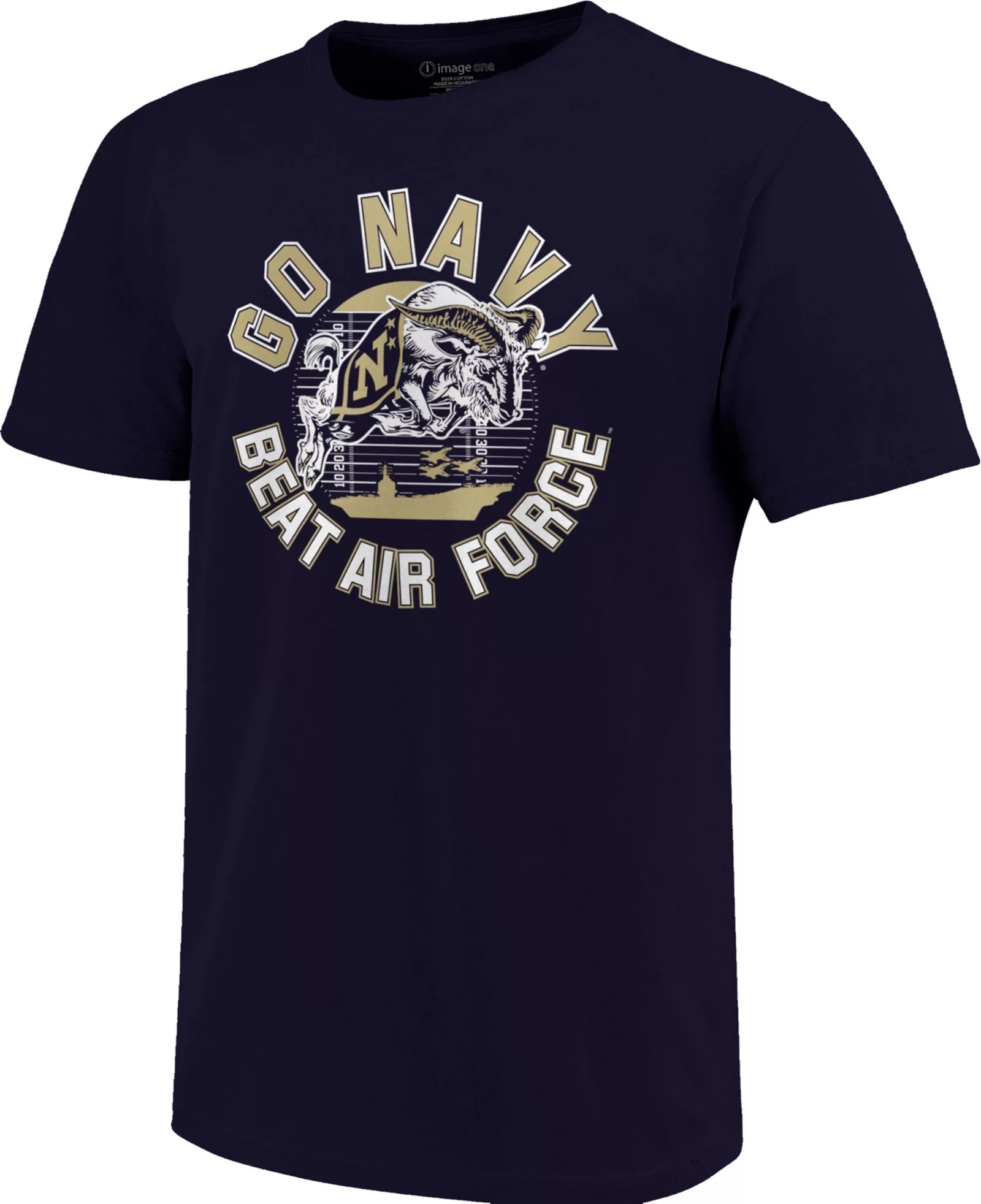 Image One Adult Navy Midshipmen Navy Football Field 'Beat Air Force' T-Shirt